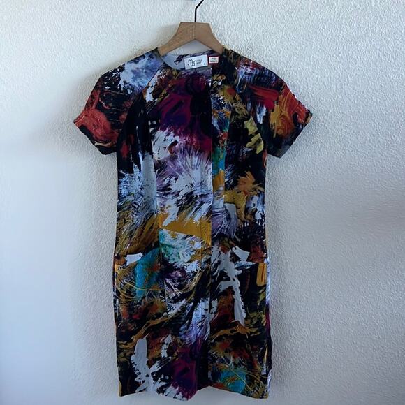 Milky Way Art By Adeline Yeo Art to Wear Dress Button Front Statement Small - Picture 1 of 8